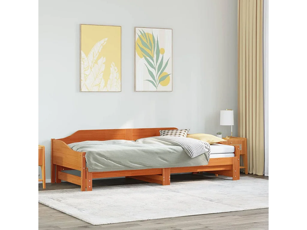 Lit de jour et lit gigogne sans matelas 80x200 cm bois massif