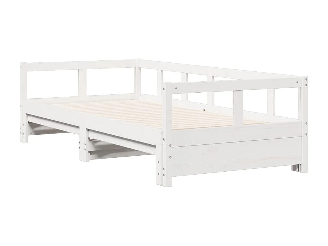 Lit de jour sans matelas blanc 90x190 cm bois de pin massif