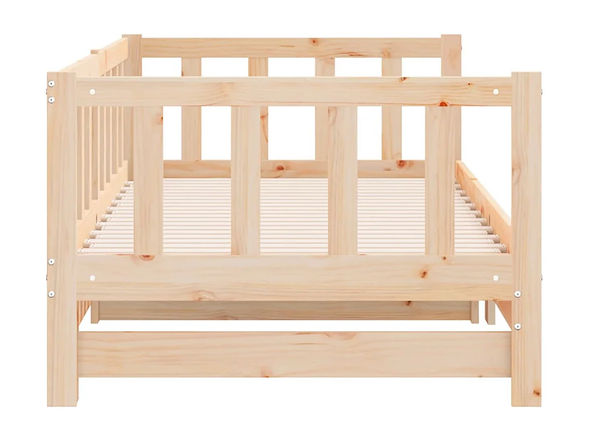 Divano Letto con Letto Estraibile 90x200cm Legno Massello Pino