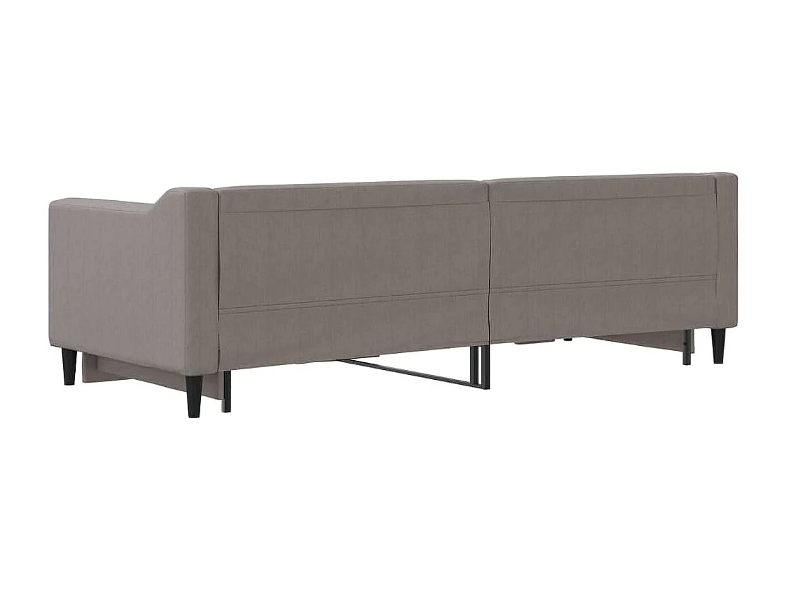 Lit de jour avec gigogne sans matelas taupe 80x200 cm