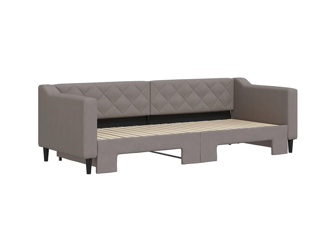 Slaapbank met onderschuifbed 80x200 cm stof taupe