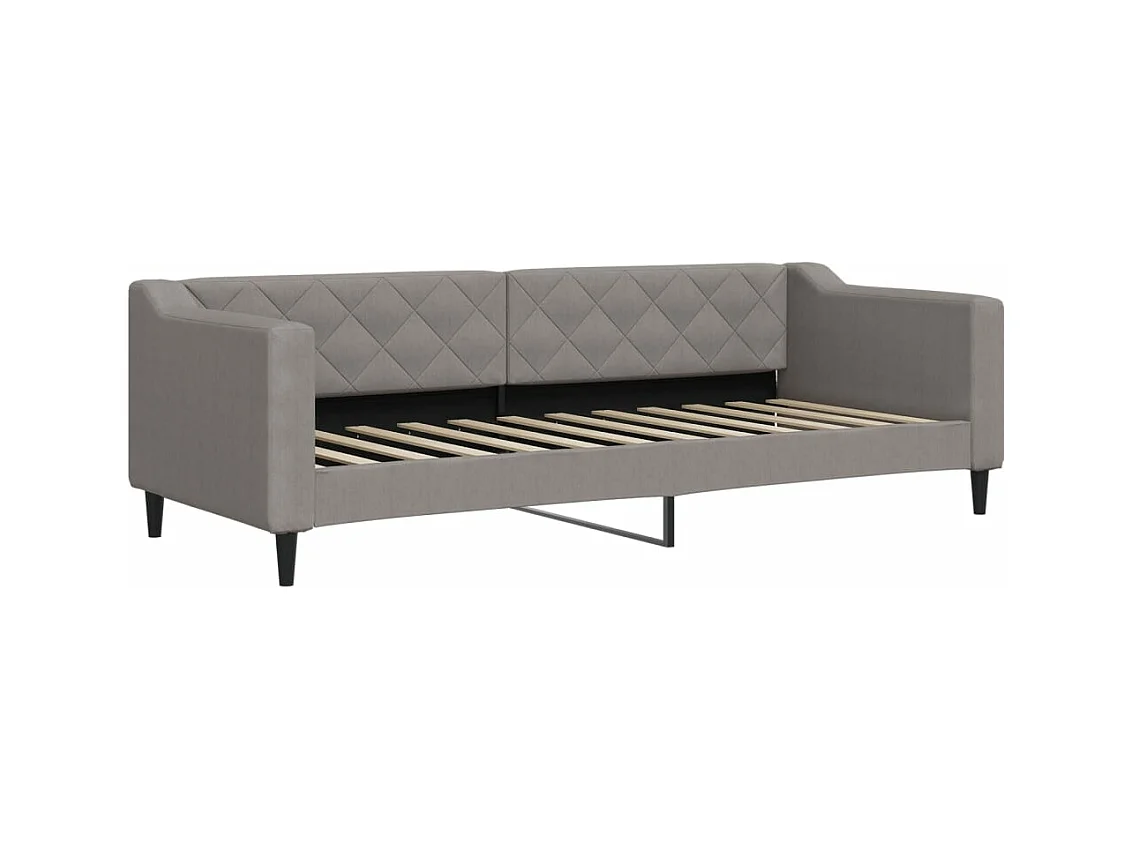 Slaapbank met onderschuifbed 80x200 cm stof taupe