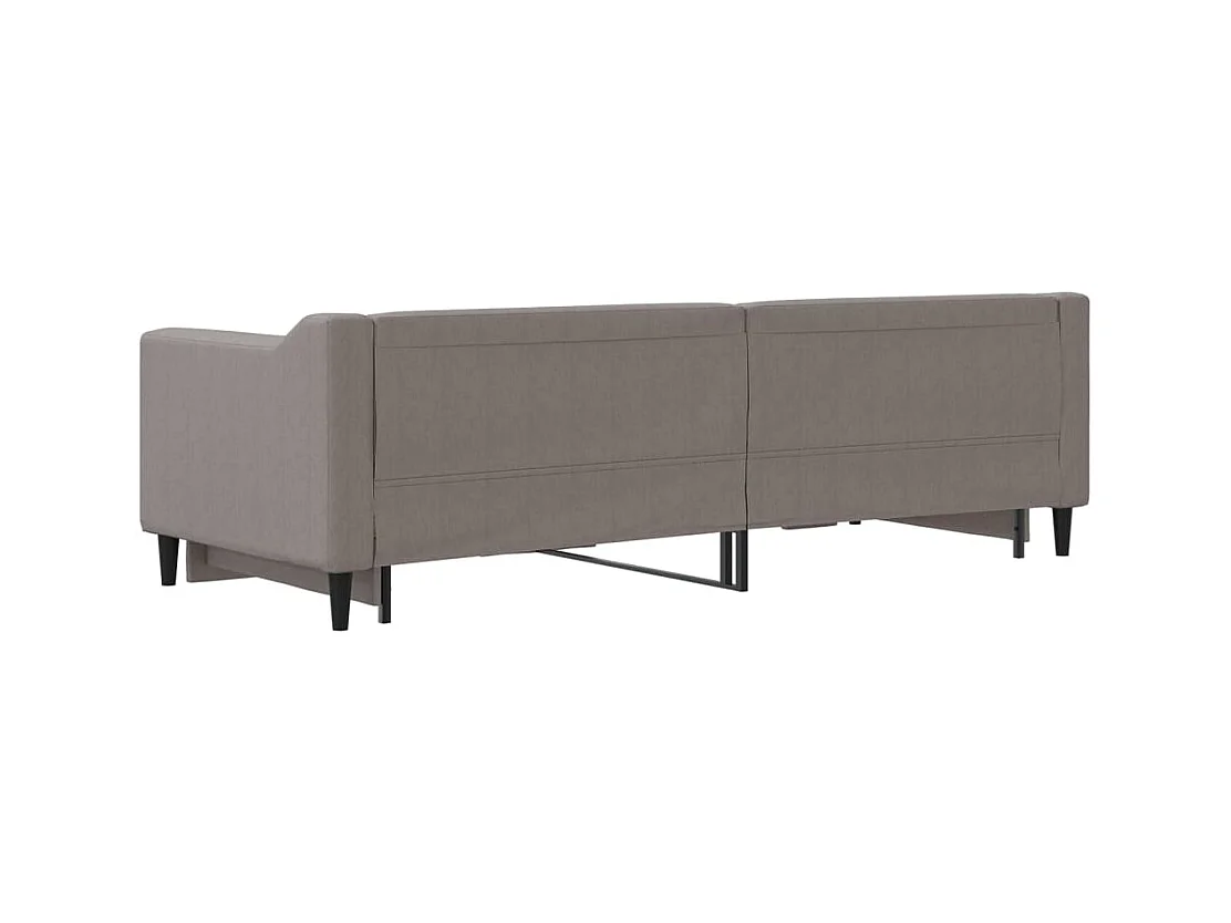 Slaapbank met onderschuifbed 80x200 cm stof taupe