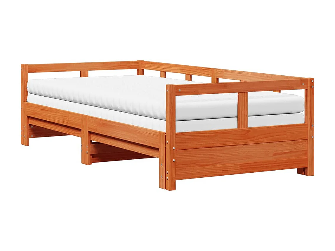 Lit de jour et lit gigogne et matelas 80x200 cm bois pin massif
