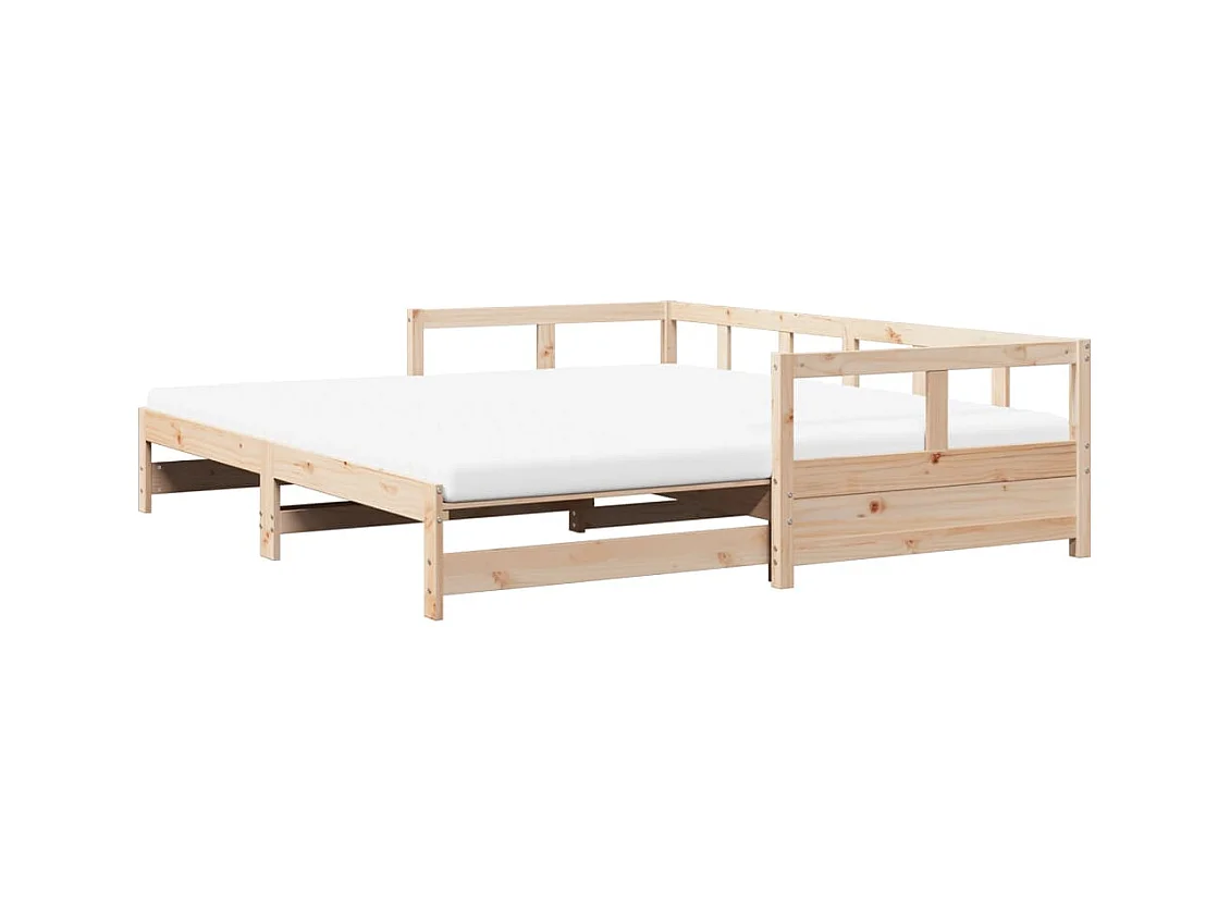 Lit de jour et lit gigogne et matelas 90x200 cm bois pin massif