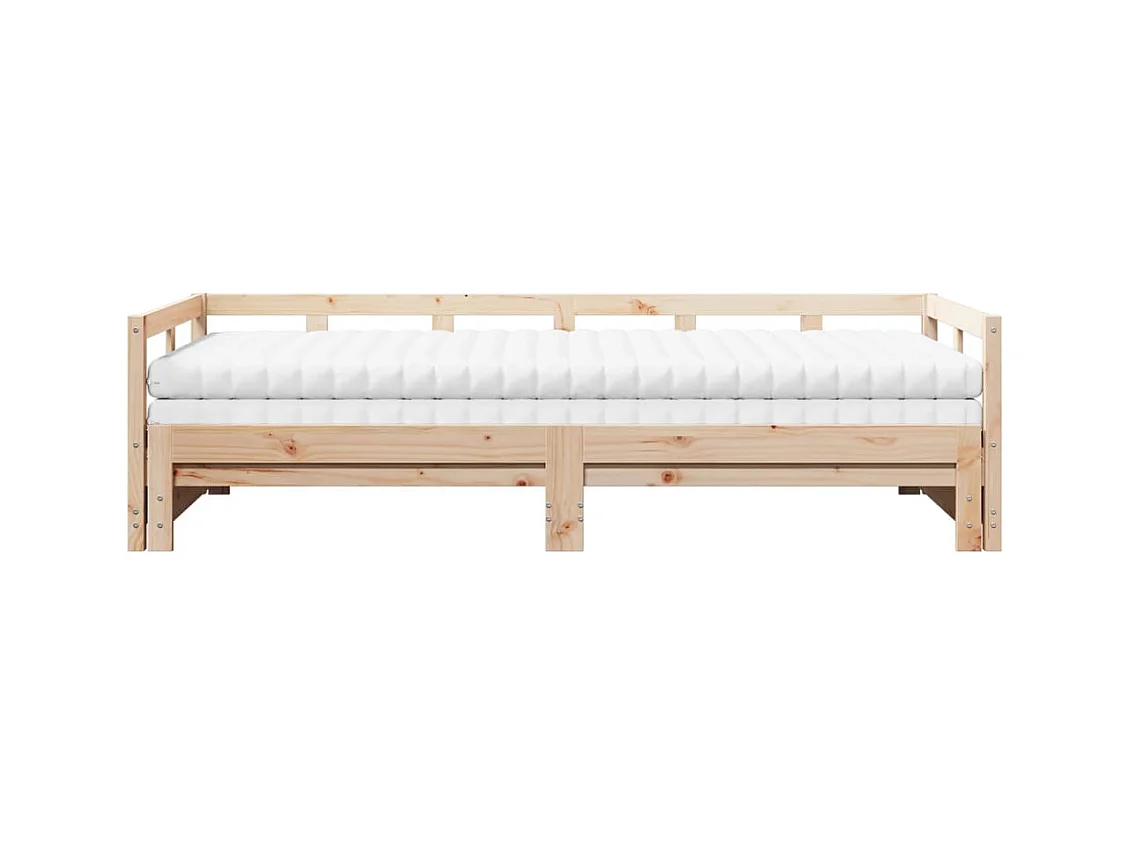 Lit de jour et lit gigogne et matelas 90x200 cm bois pin massif