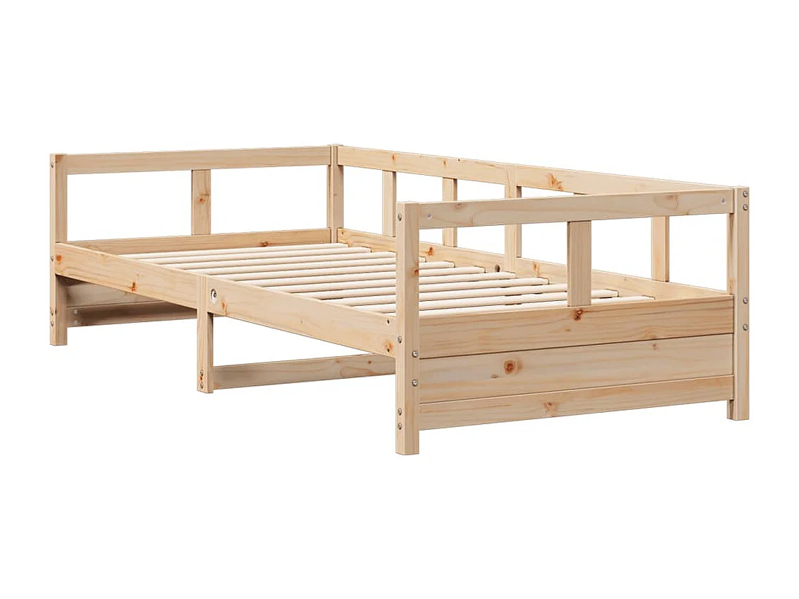 Sofá cama madera maciza de pino blanco 90x200 cm