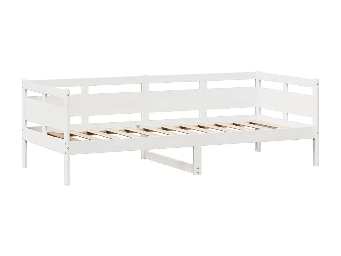 Dormeuse con Cassetti Bianco 90x200 cm Legno Massello di Pino
