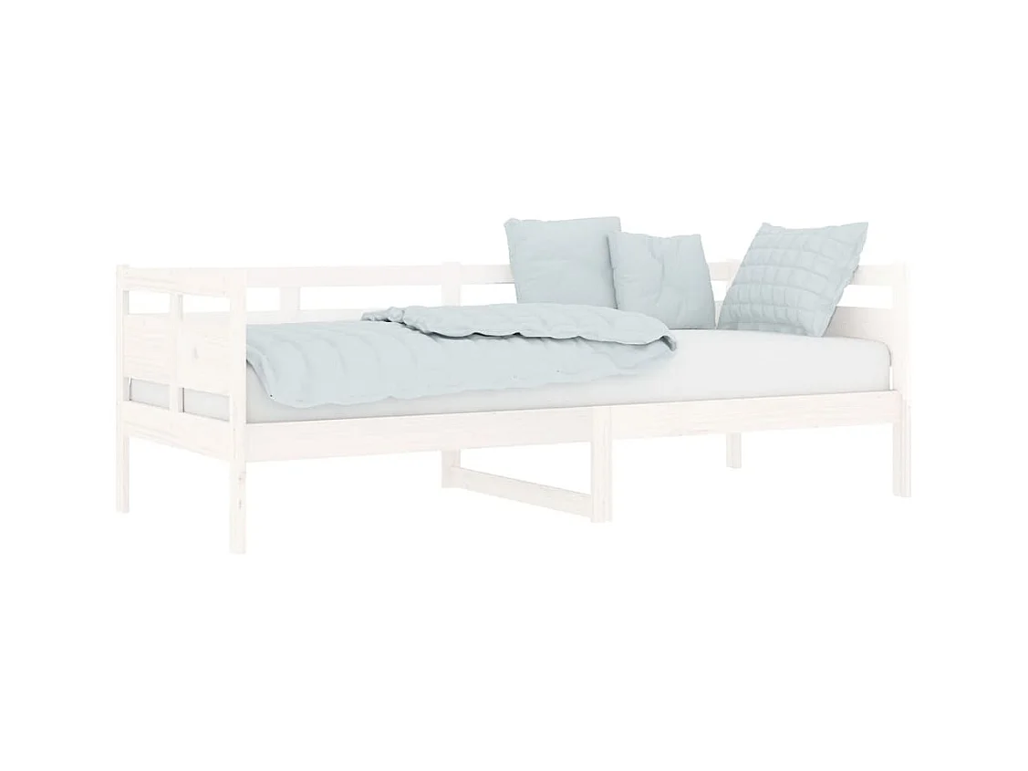 Lit de jour sans matelas blanc bois de pin massif 80x200 cm