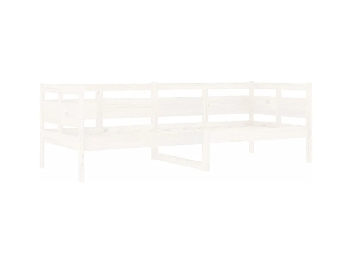 Lit de jour sans matelas blanc bois de pin massif 80x200 cm