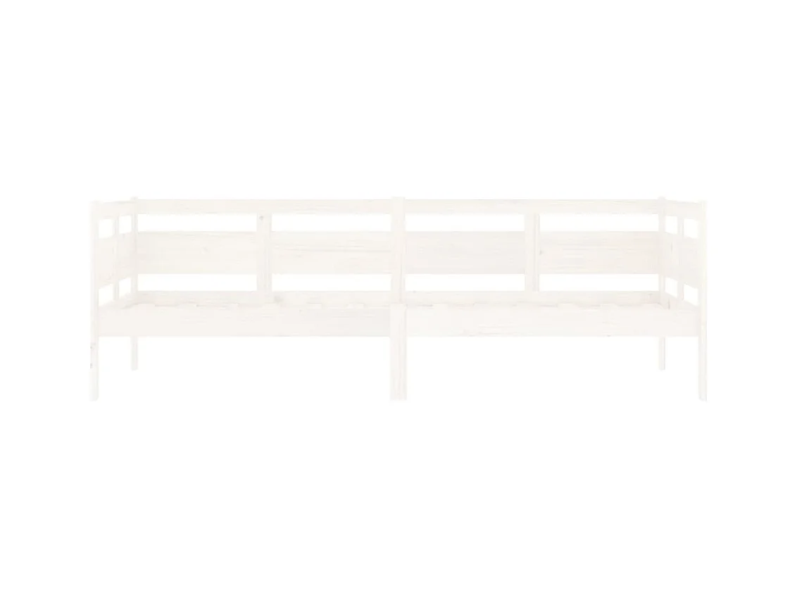 Lit de jour sans matelas blanc bois de pin massif 80x200 cm