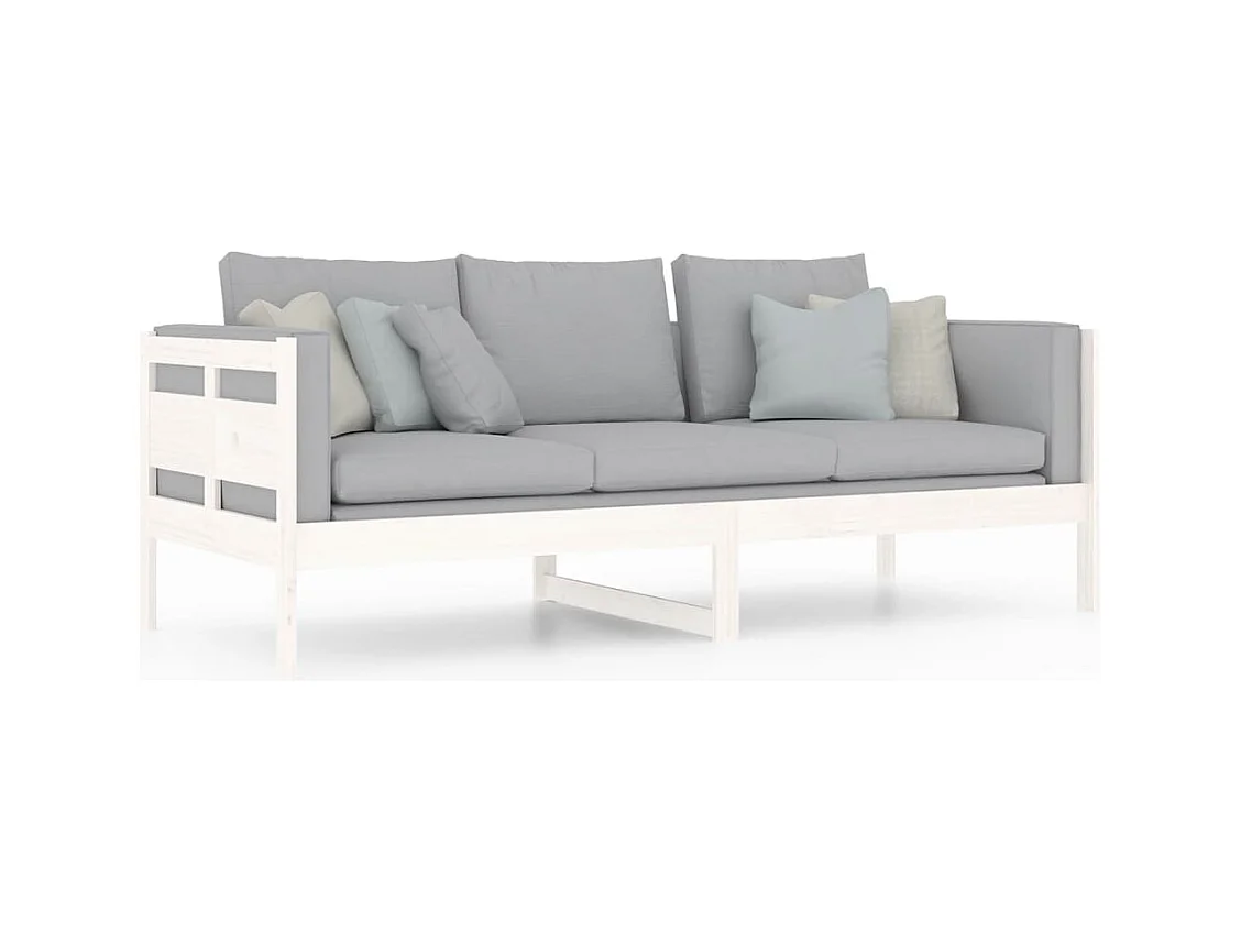Lit de jour sans matelas blanc bois de pin massif 80x200 cm