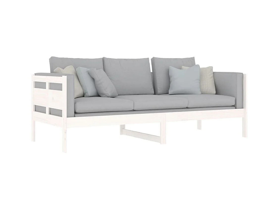 Lit de jour sans matelas blanc bois de pin massif 80x200 cm