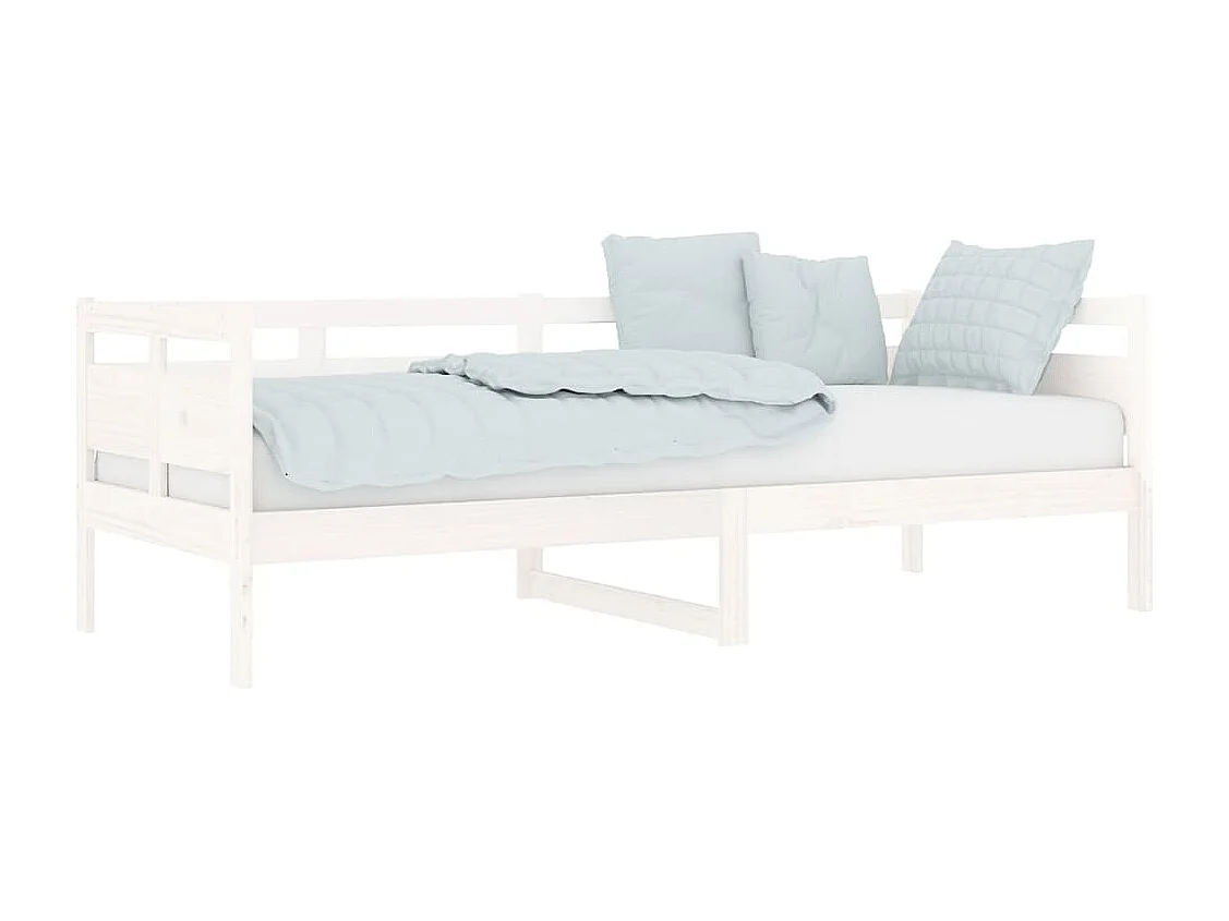 Lit de jour sans matelas blanc bois de pin massif 80x200 cm