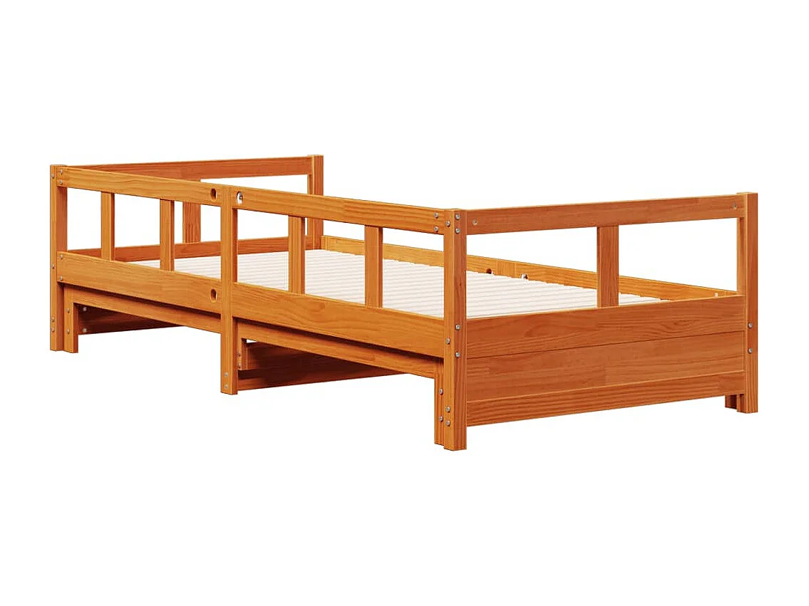 Dormeuse senza Materasso Marrone Cera 80x200 cm Legno di Pino