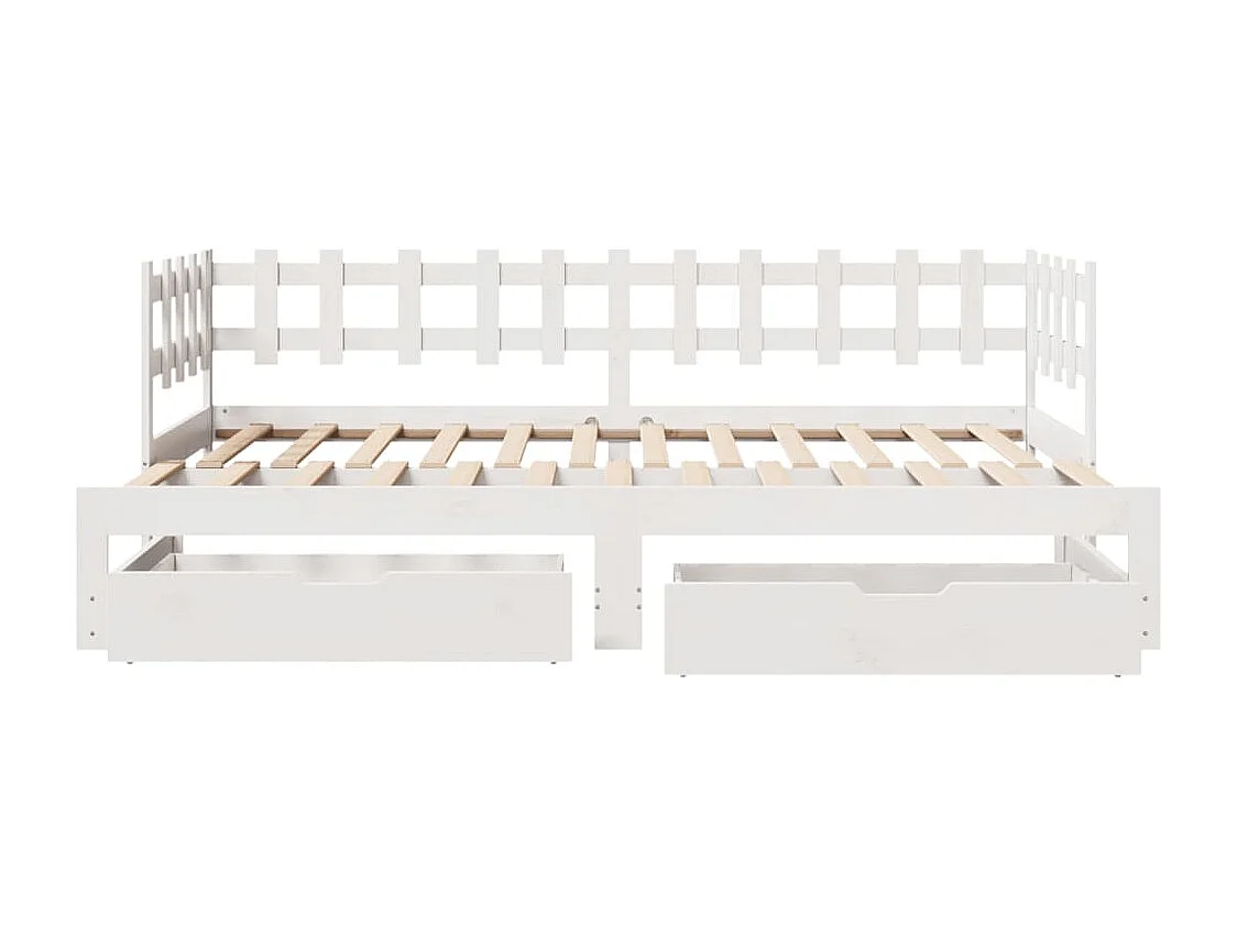 Sofá cama nido con cajones sin colchón blanco 90x200 cm