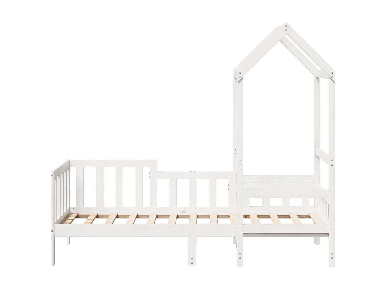 Sofá-cama c/ telhado 90x190 cm madeira de pinho maciça branco