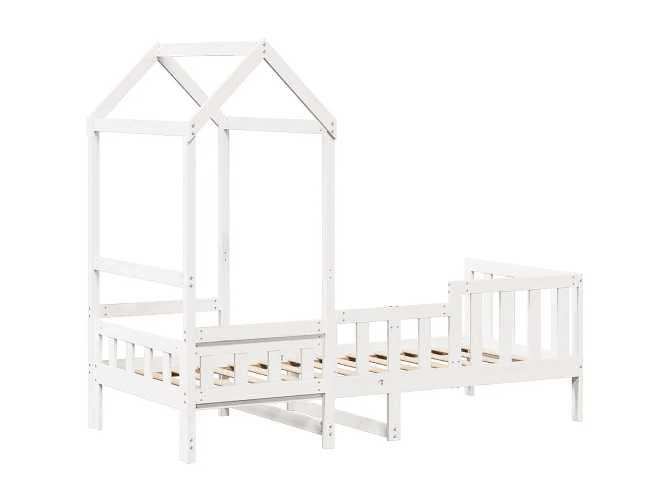 Sofá-cama c/ telhado 90x190 cm madeira de pinho maciça branco