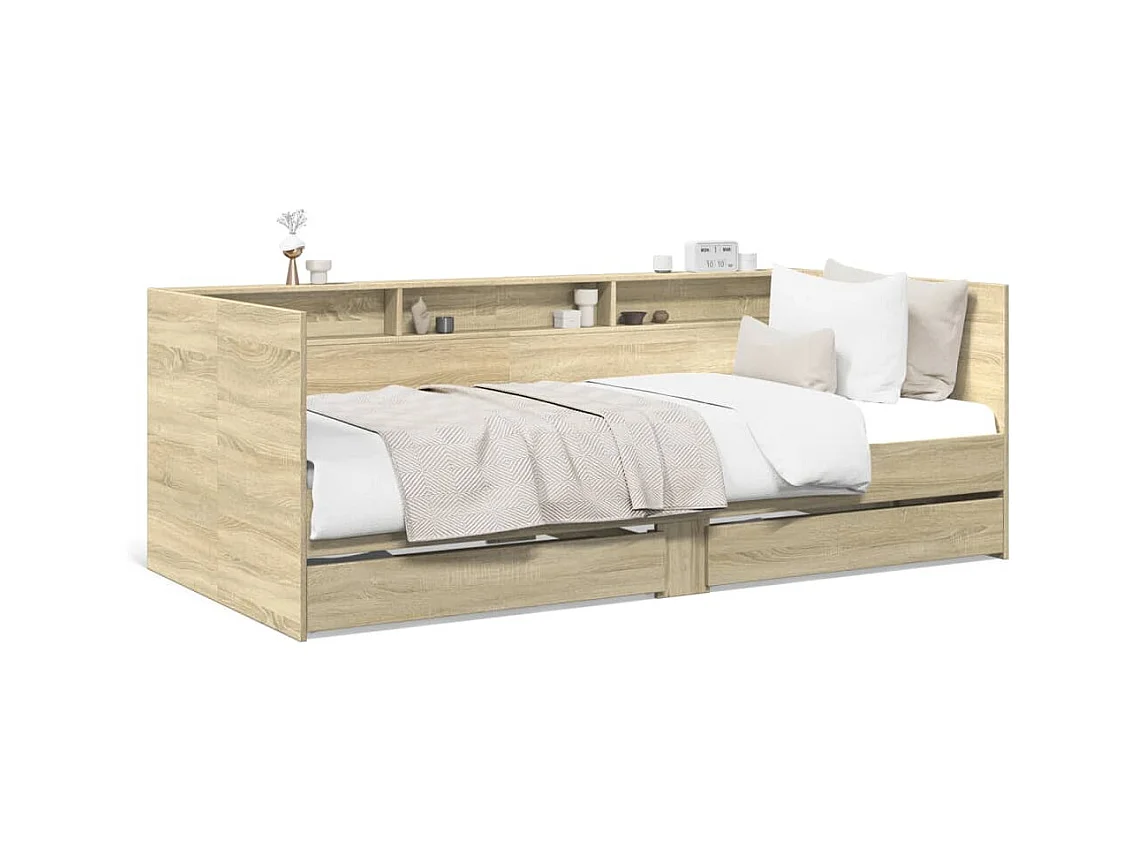 Tagesbett mit Schubladen ohne Matratze Sonoma-Eiche 75x190 cm