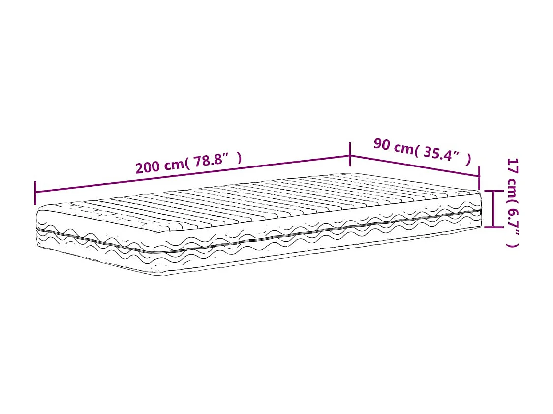 Dormeuse con Materasso Marrone 90x200 cm Legno Massello di Pino