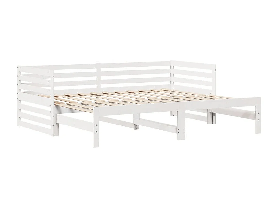 Sofá-cama c/ gavetas 90x200cm madeira de pinho maciça branco