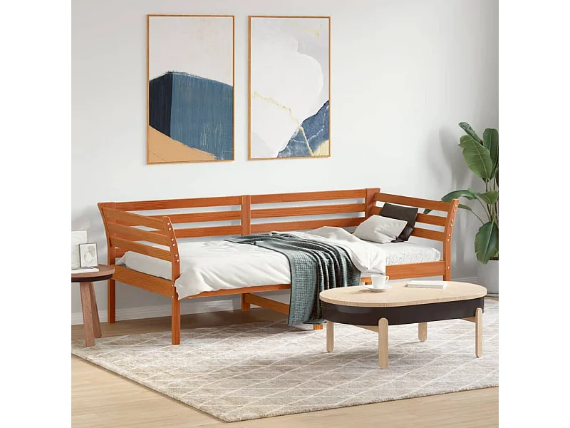 Dormeuse Marrone Cera 75x190 cm in Legno Massello di Pino
