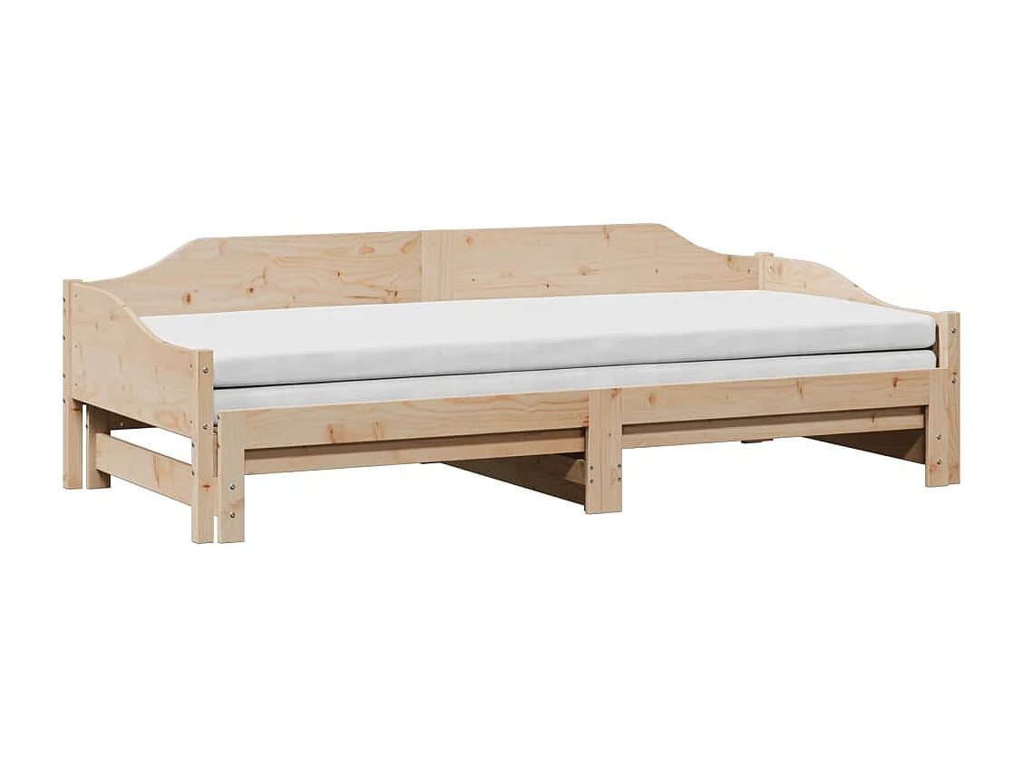 Divano Letto con Letto Estraibile 80x200cm Legno Massello Pino
