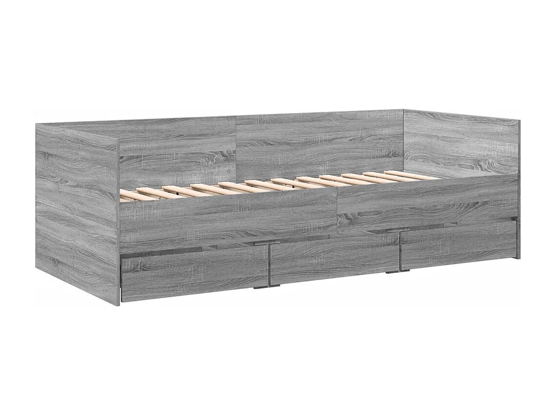Lit de jour avec tiroirs sans matelas sonoma gris 75x190 cm