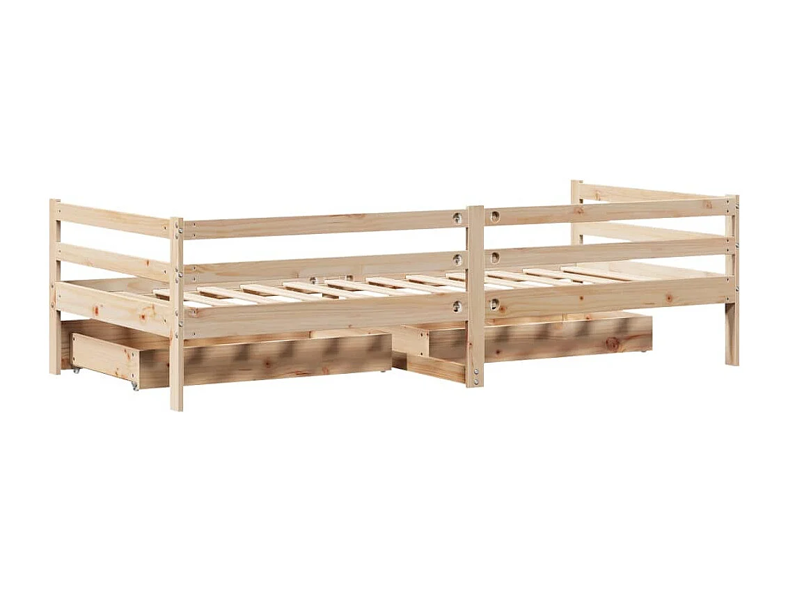 Lit de jour avec tiroirs sans matelas 90x200 cm bois massif