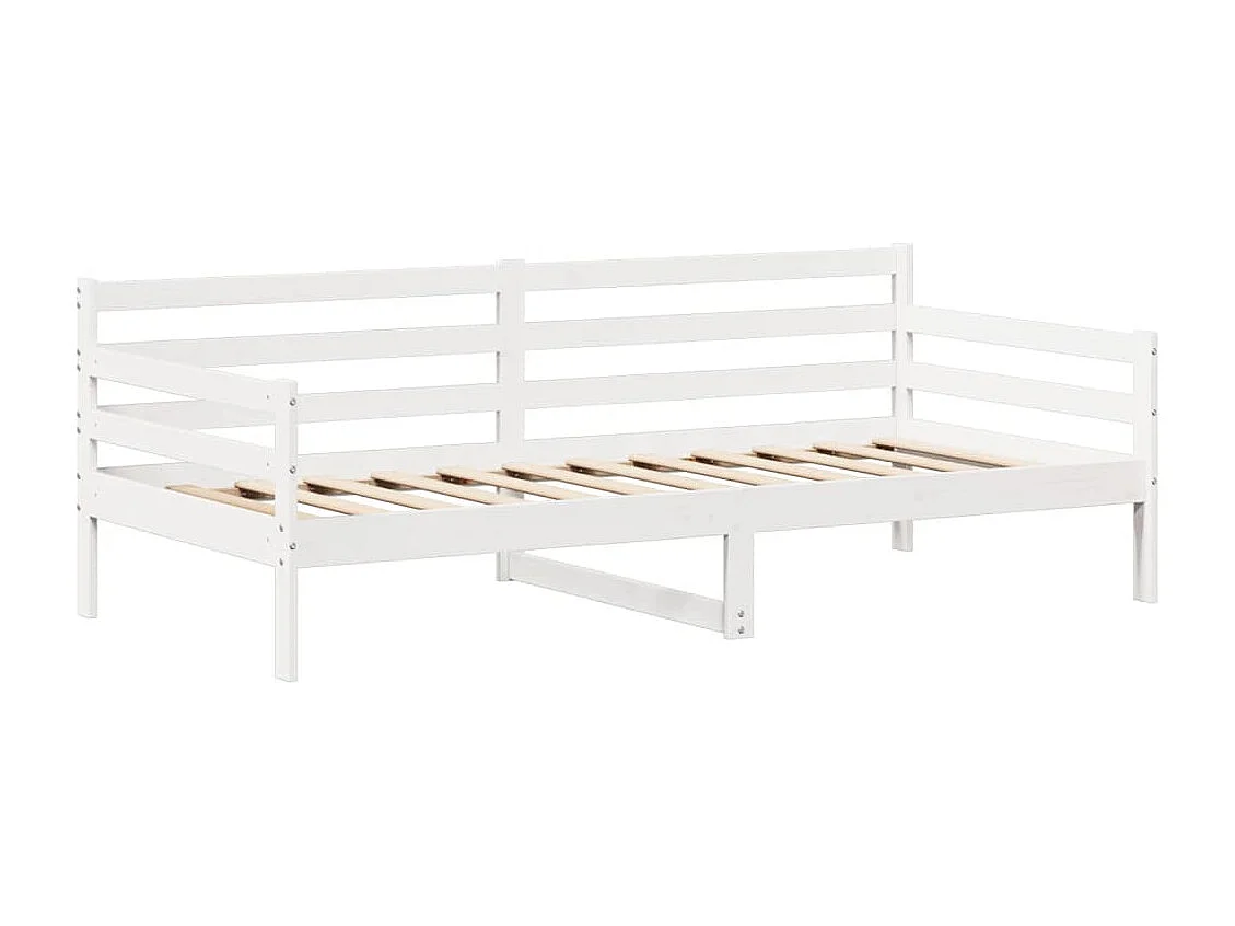 Set Dormeuse e Panca con Tetto Bianco 90x200cm Massello Pino