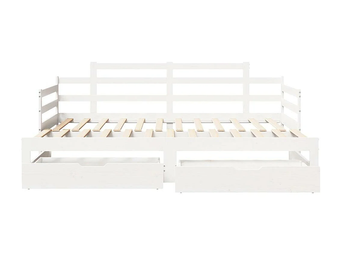 Letto Estraibile con Cassetti senza Materasso Bianco 90x200 cm
