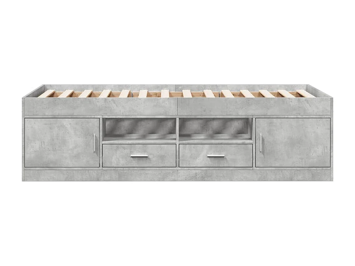 Sofá cama con cajones sin colchón gris hormigón 75x190 cm