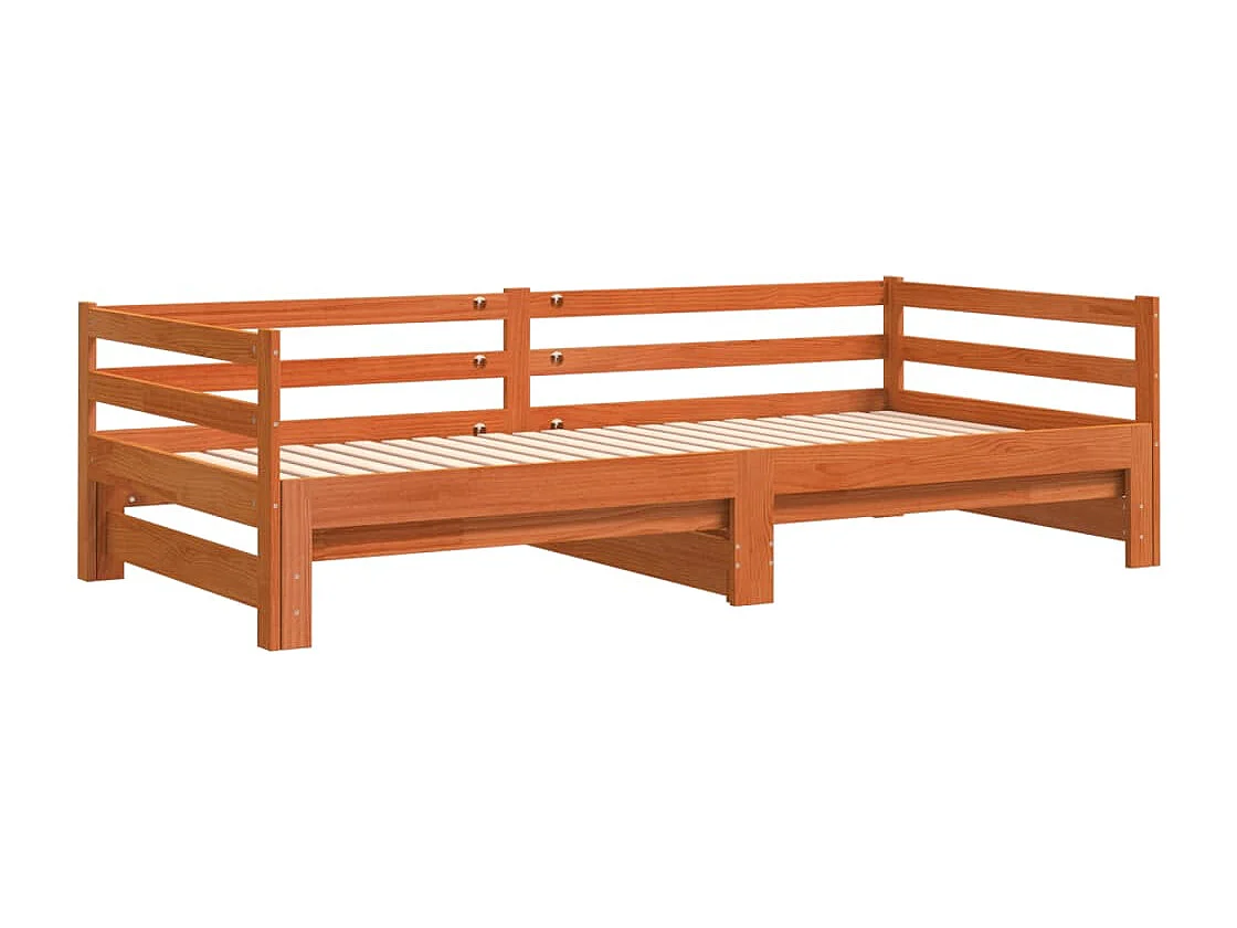 Lit de jour et lit gigogne sans matelas 90x190 cm bois massif