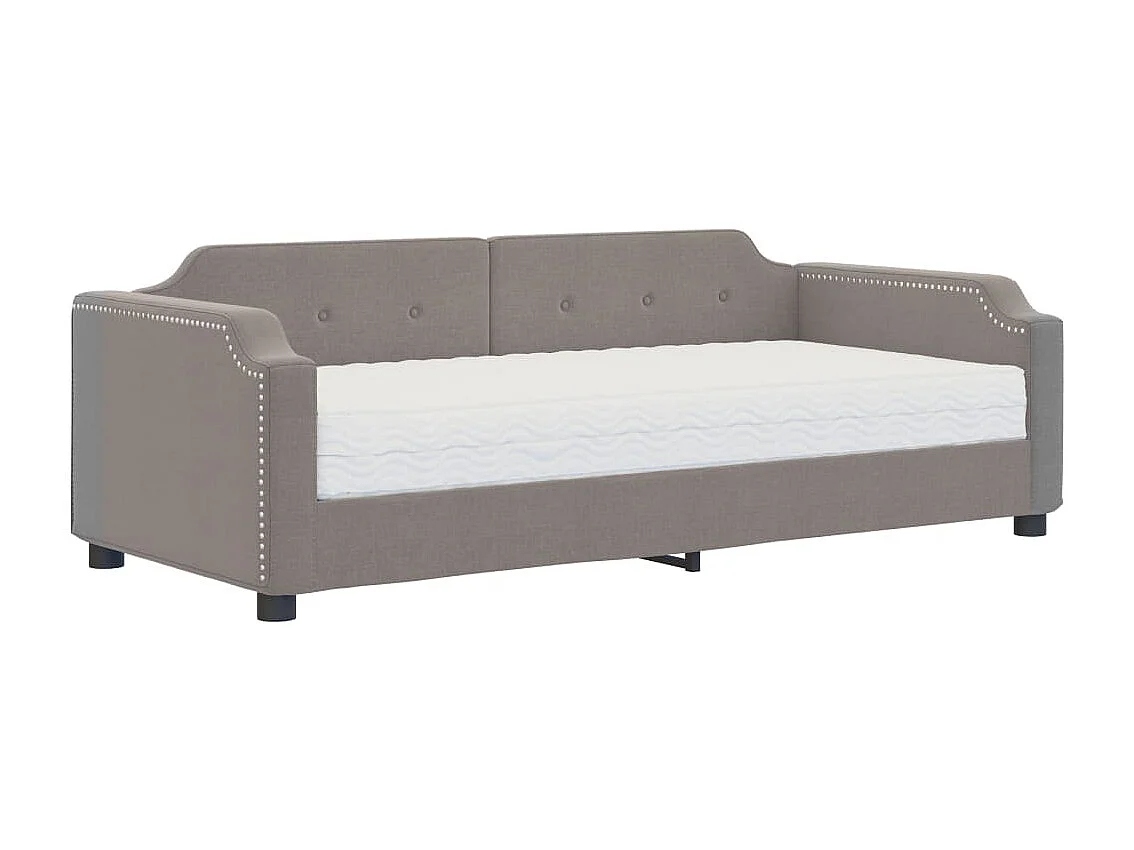 Lit de jour avec matelas taupe 90x200 cm tissu
