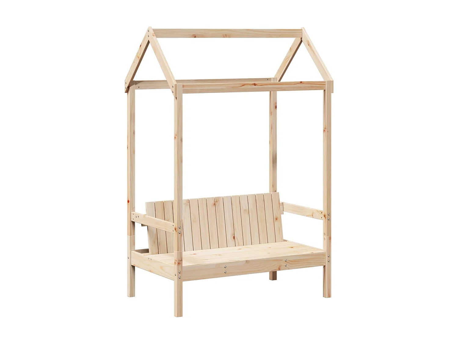 Tagesbett und Bank mit Dach 90x200 cm Kiefernholz