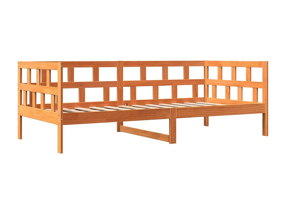 Dormeuse senza Materasso Marrone Cera 80x200 cm Legno di Pino