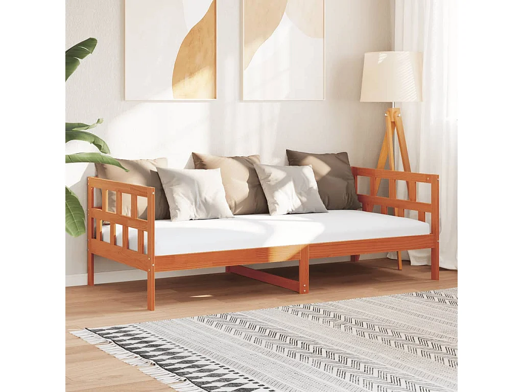 Lit de jour sans matelas cire marron 80x200 cm bois pin massif