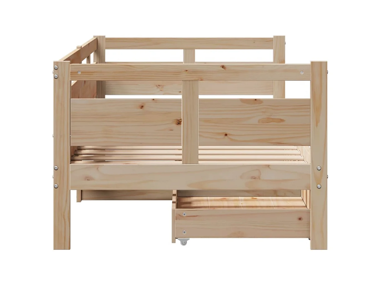 Lit de jour avec tiroirs sans matelas 90x190 cm bois massif