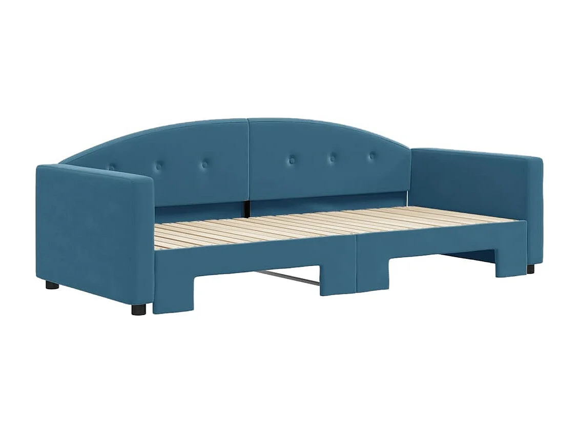 Divano Letto con Letto Estraibile Blu 90x200 cm in Velluto