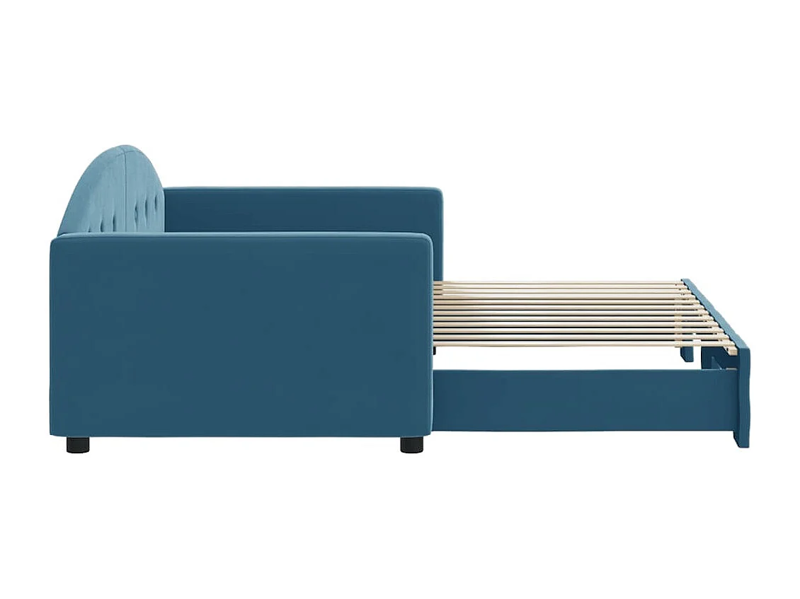 Divano Letto con Letto Estraibile Blu 90x200 cm in Velluto