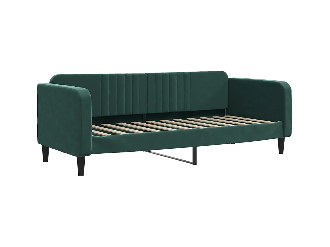 Tagesbett Ausziehbar mit Matratzen Dunkelgrün 80x200 cm Samt