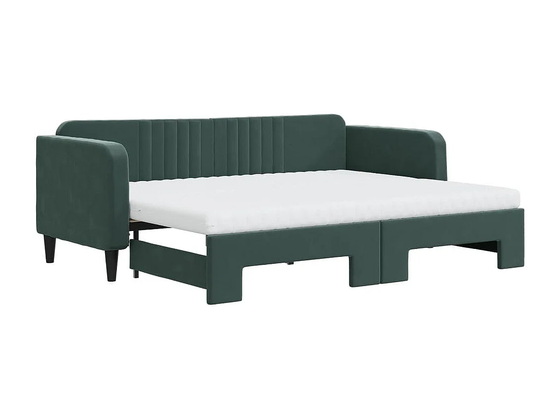 Divano Letto Estraibile Materassi Verde Scuro 80x200 Velluto