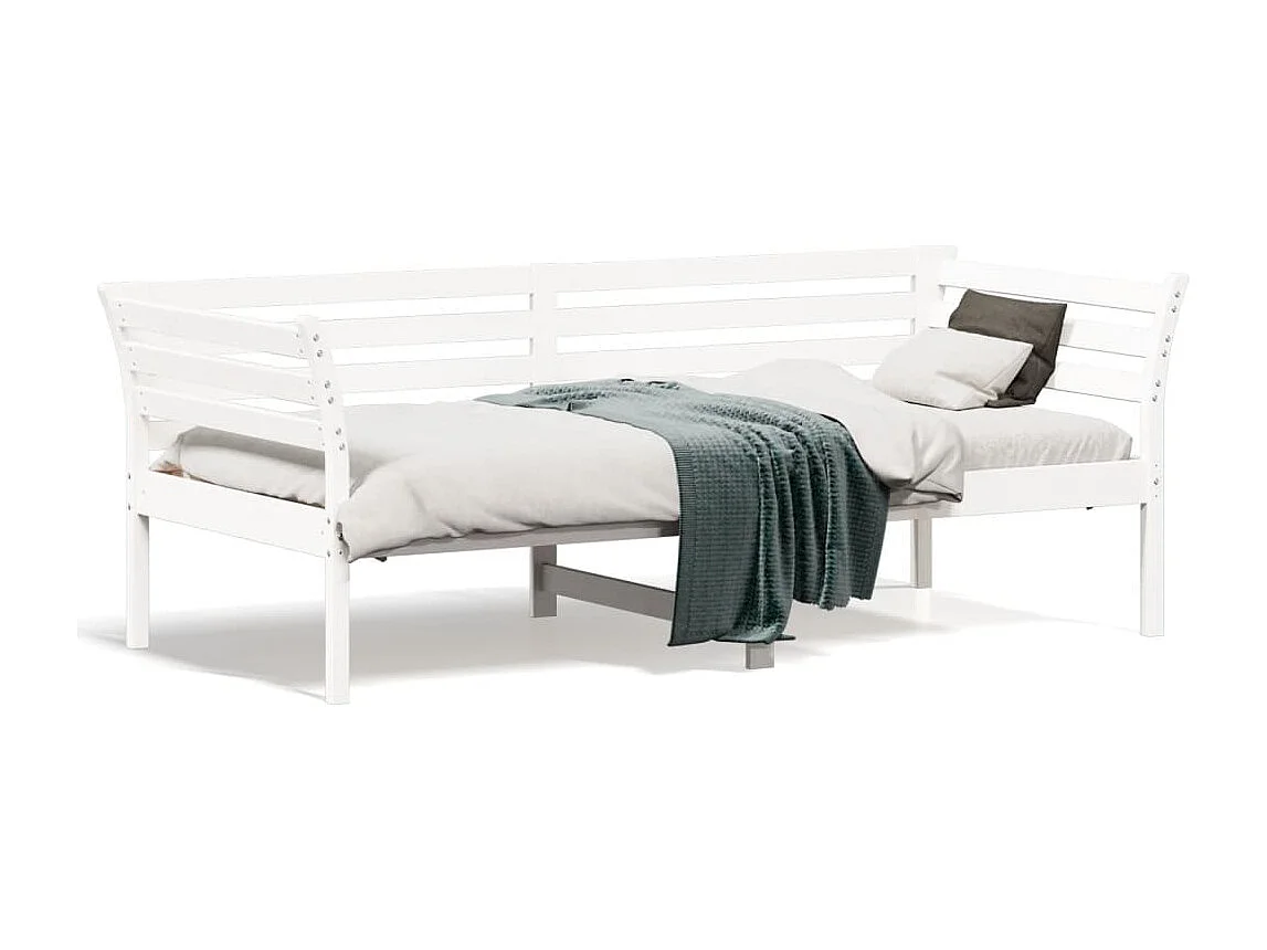 Lit de jour sans matelas blanc 90x190 cm bois de pin massif