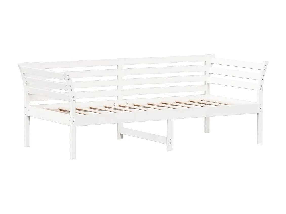 Lit de jour sans matelas blanc 90x190 cm bois de pin massif