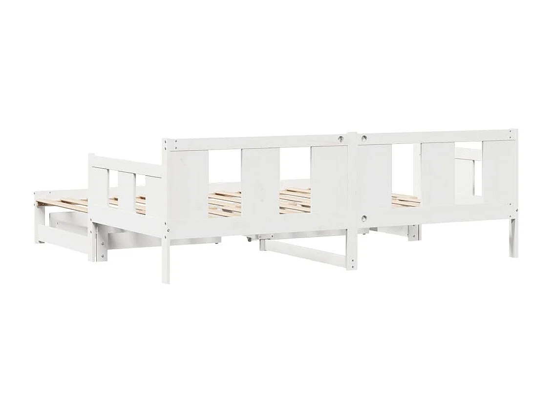 Letto Estraibile con Cassetti senza Materasso Bianco 80x200 cm