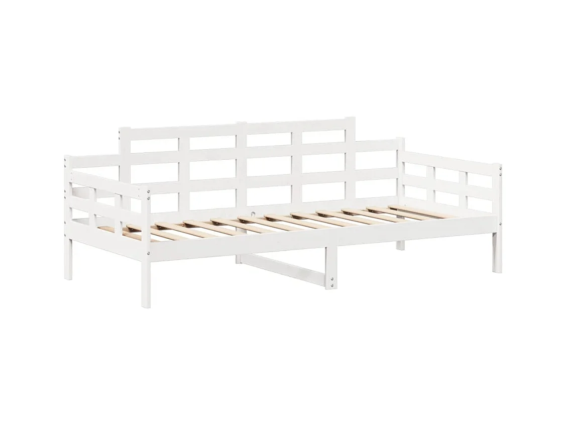 Dormeuse con Tetto 90x190 cm Bianco in Legno Massello di Pino