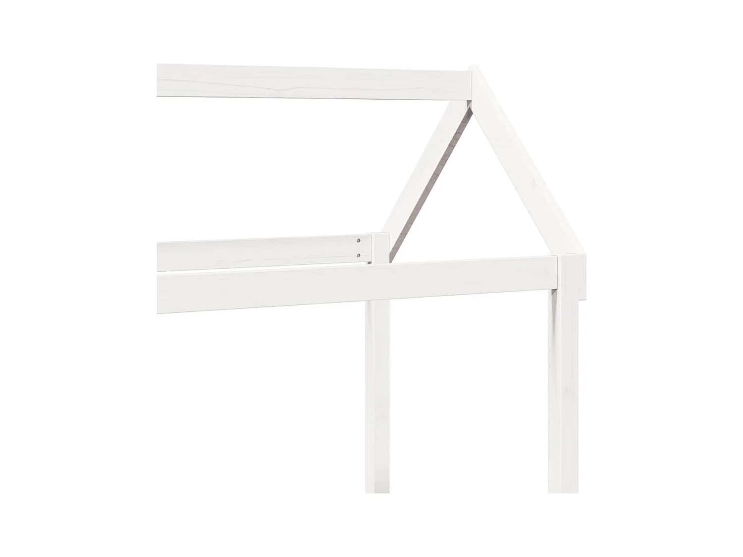 Dormeuse con Tetto 90x190 cm Bianco in Legno Massello di Pino