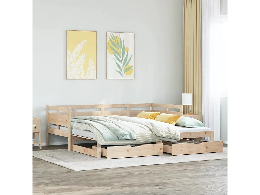 Divano Letto Estraibile con Cassetti senza Materasso 90x190 cm