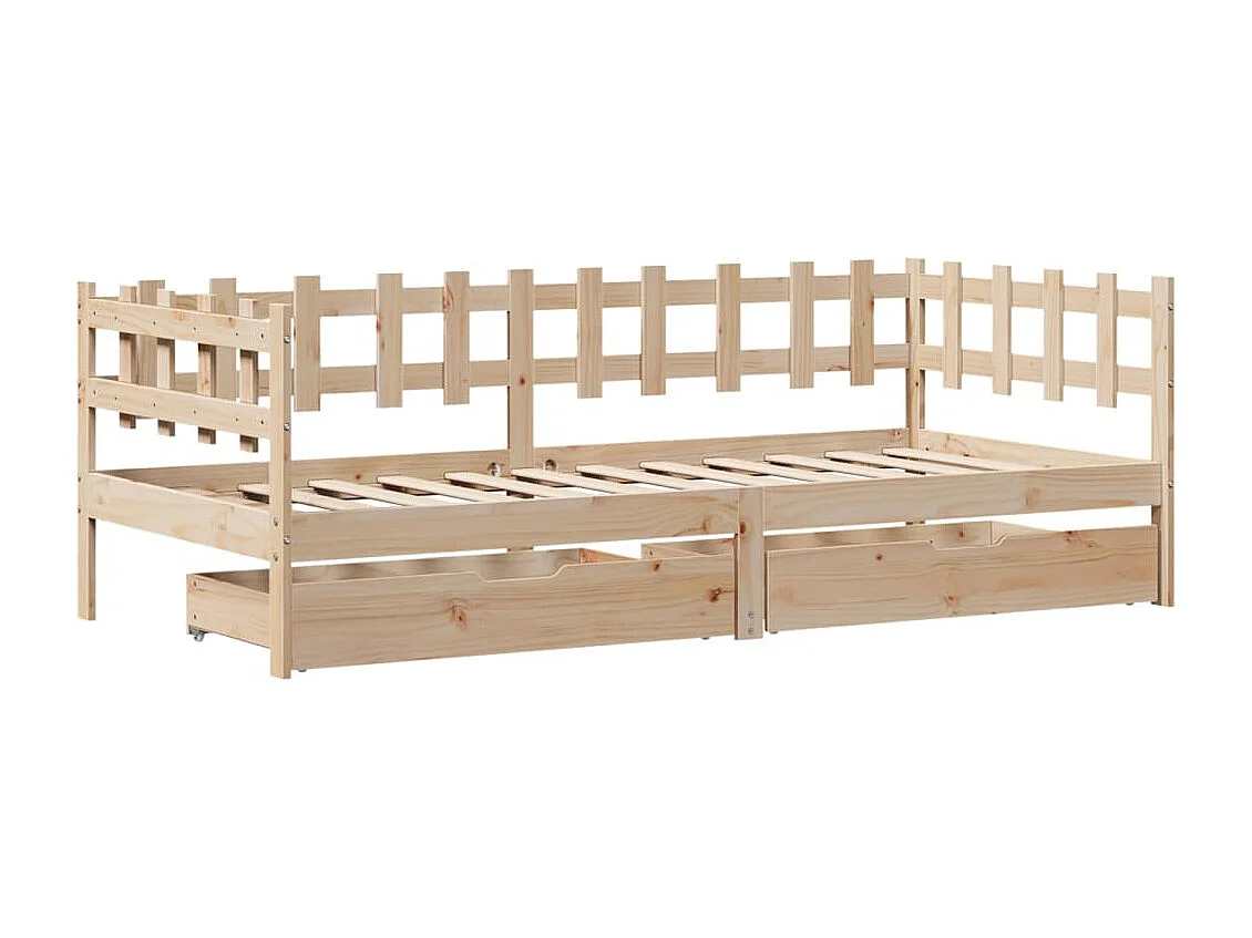 Lit de jour avec tiroirs sans matelas 90x190 cm bois massif