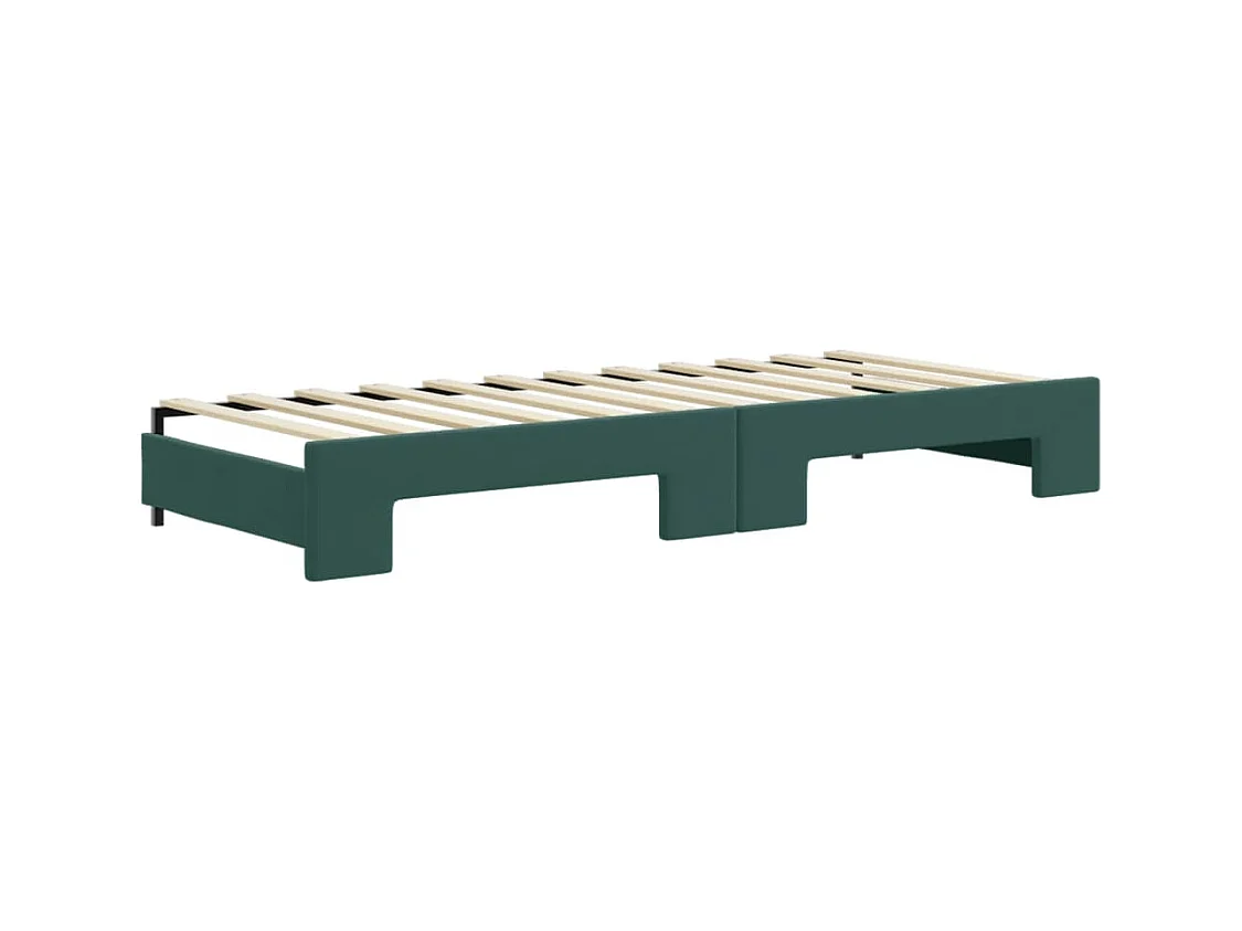 Tagesbett Ausziehbar mit Schubladen Dunkelgrün 80x200 cm Samt